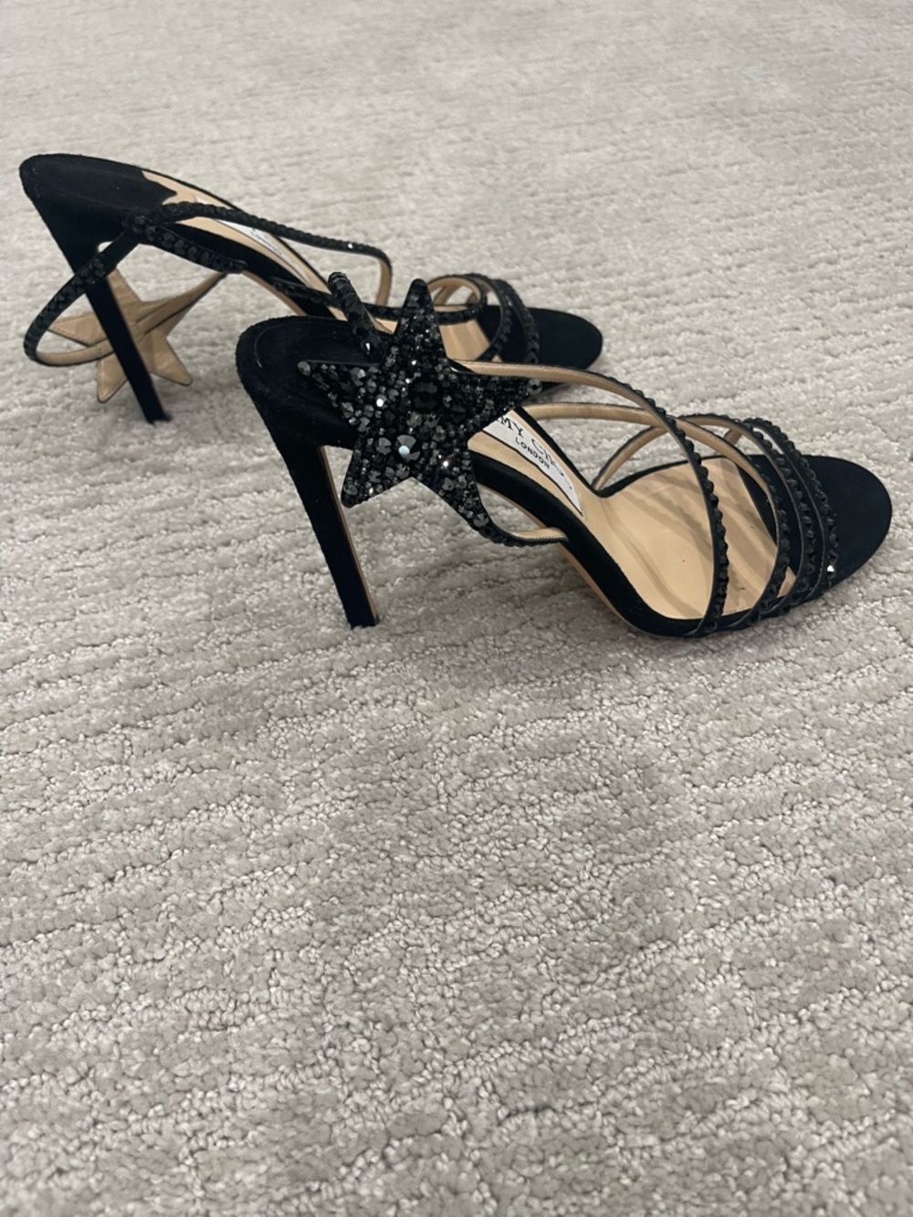 [Jimmy Choo] Black Crystal-Embellished Star Lynn Sandals 8.5 - Picture 10 of 10